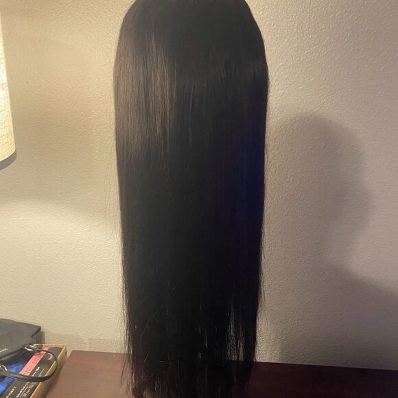 5x5 HD Transparent Lace Closure Wigs Human Hair straight - Picture 2 of 14